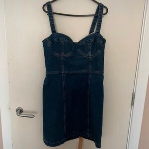 NWT Reformation Nikki Denim Bustier Dress
